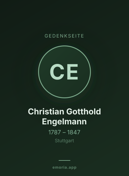 Gedenkportrait von Christian Gotthold Engelmann