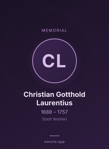 Memorial portrait of Christian Gotthold Laurentius