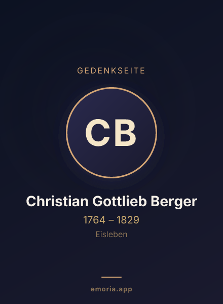 Gedenkportrait von Christian Gottlieb Berger
