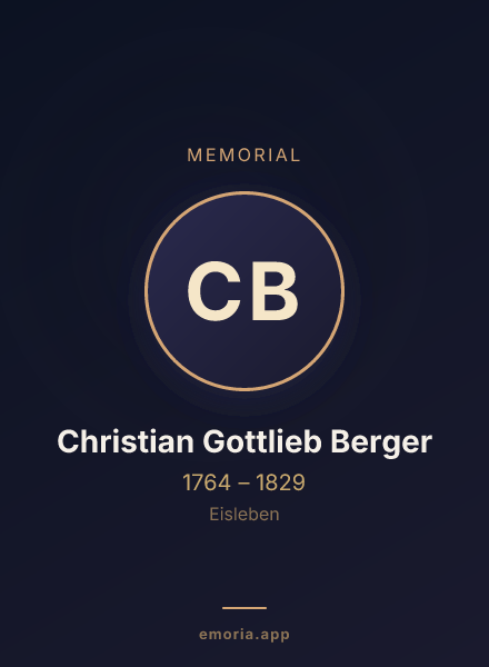 Memorial portrait of Christian Gottlieb Berger