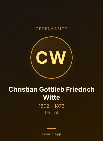 Gedenkportrait von Christian Gottlieb Friedrich Witte
