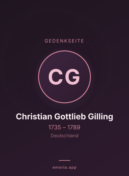 Gedenkportrait von Christian Gottlieb Gilling