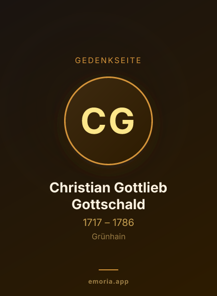 Gedenkportrait von Christian Gottlieb Gottschald