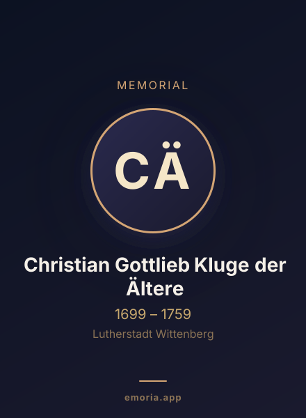 Memorial portrait of Christian Gottlieb Kluge der Ältere
