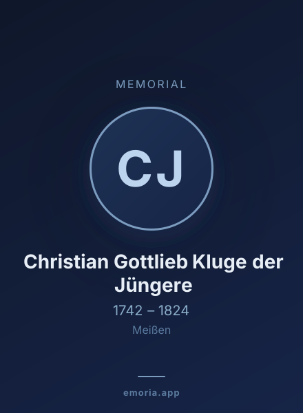 Memorial portrait of Christian Gottlieb Kluge der Jüngere