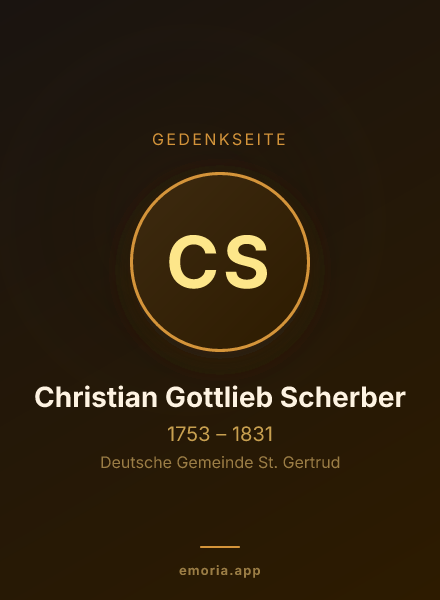 Gedenkportrait von Christian Gottlieb Scherber