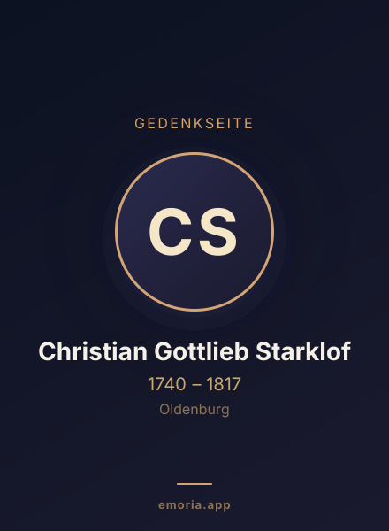 Gedenkportrait von Christian Gottlieb Starklof