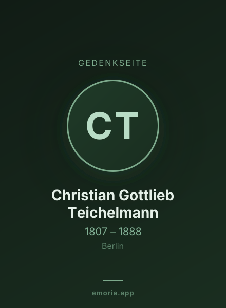 Gedenkportrait von Christian Gottlieb Teichelmann
