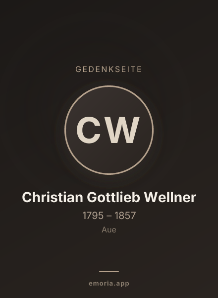 Gedenkportrait von Christian Gottlieb Wellner