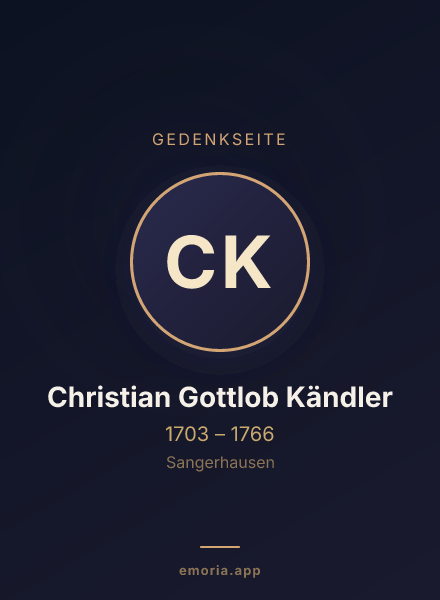 Gedenkportrait von Christian Gottlob Kändler