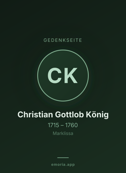 Gedenkportrait von Christian Gottlob König