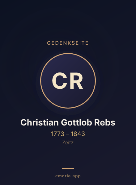 Gedenkportrait von Christian Gottlob Rebs