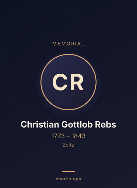 Memorial portrait of Christian Gottlob Rebs