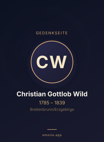 Gedenkportrait von Christian Gottlob Wild
