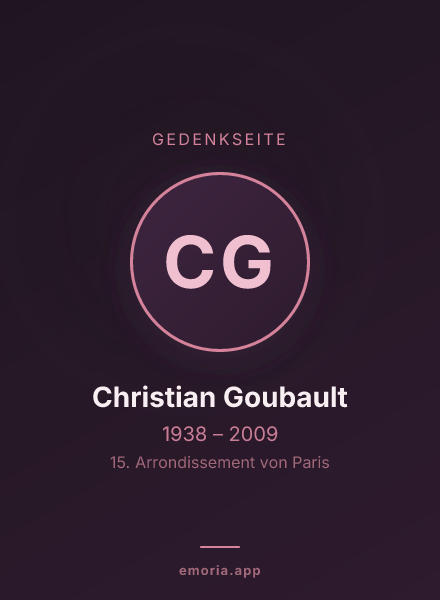 Gedenkportrait von Christian Goubault