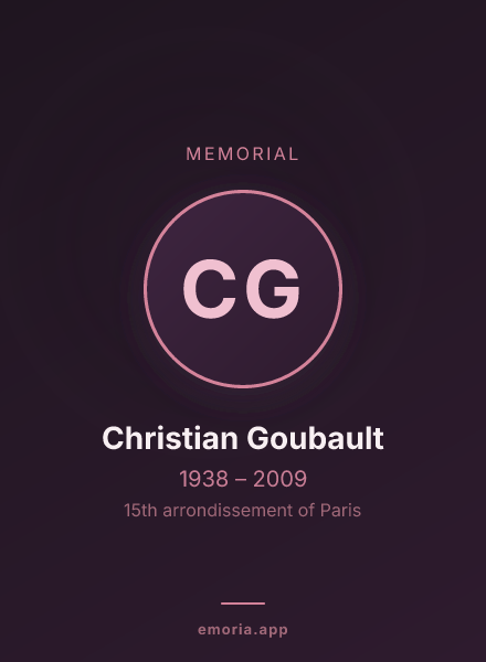 Memorial portrait of Christian Goubault