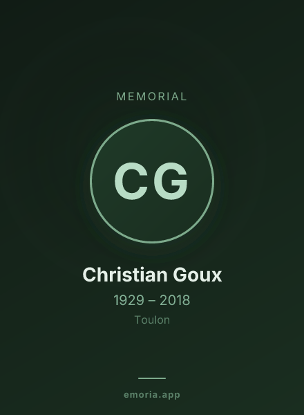 Memorial portrait of Christian Goux