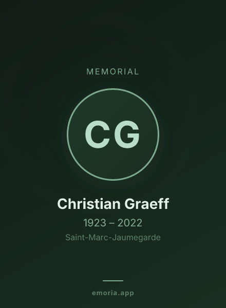 Memorial portrait of Christian Graeff