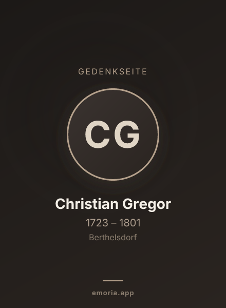 Gedenkportrait von Christian Gregor