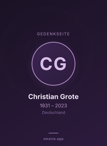 Gedenkportrait von Christian Grote