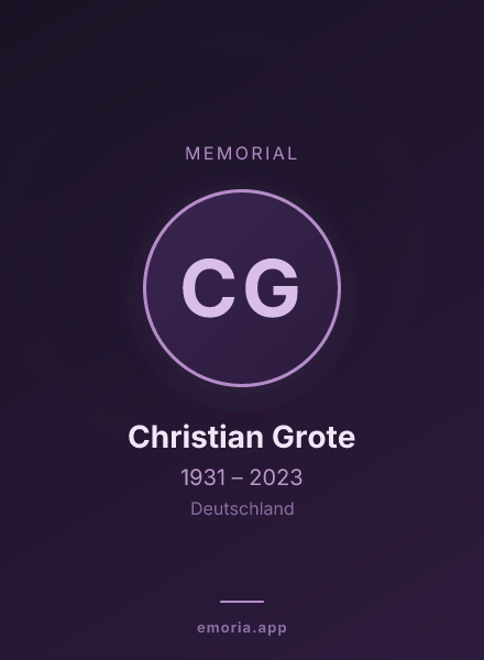 Memorial portrait of Christian Grote