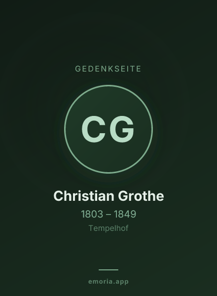 Gedenkportrait von Christian Grothe