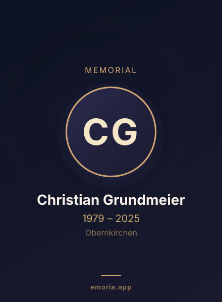 Memorial portrait of Christian Grundmeier