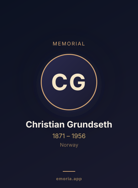 Memorial portrait of Christian Grundseth