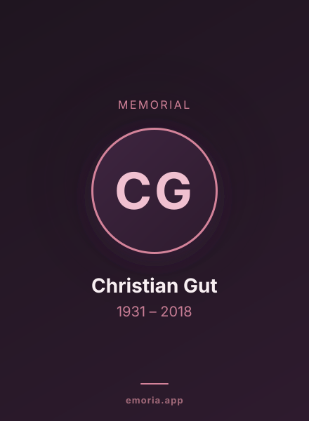 Memorial portrait of Christian Gut