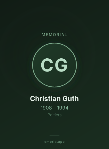 Memorial portrait of Christian Guth
