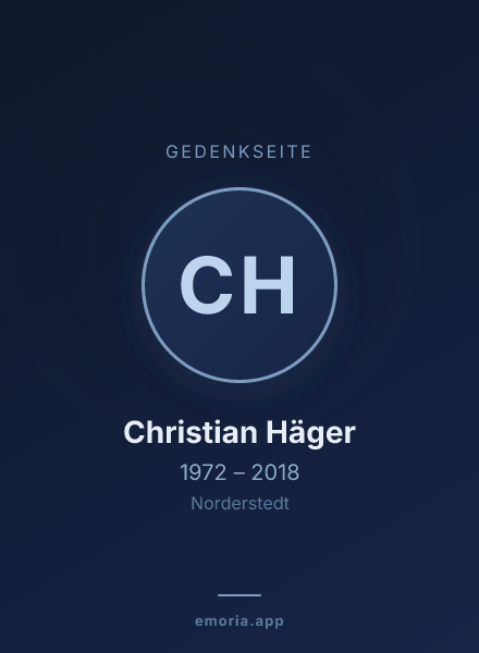 Gedenkportrait von Christian Häger