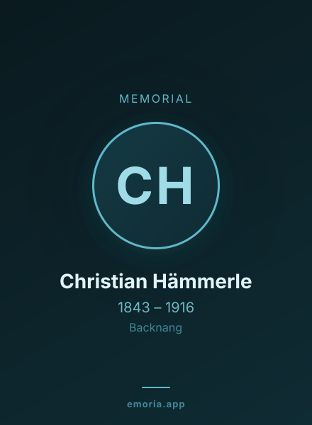 Memorial portrait of Christian Hämmerle
