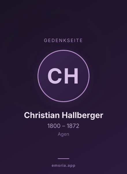 Gedenkportrait von Christian Hallberger