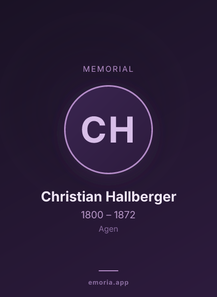 Memorial portrait of Christian Hallberger