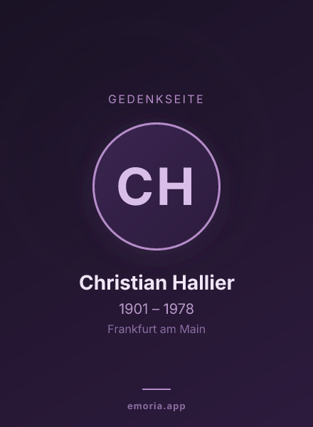 Gedenkportrait von Christian Hallier
