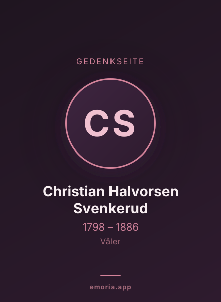 Gedenkportrait von Christian Halvorsen Svenkerud