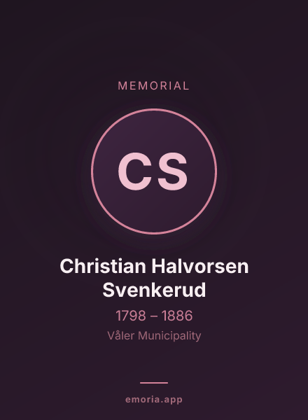 Memorial portrait of Christian Halvorsen Svenkerud