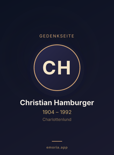 Gedenkportrait von Christian Hamburger