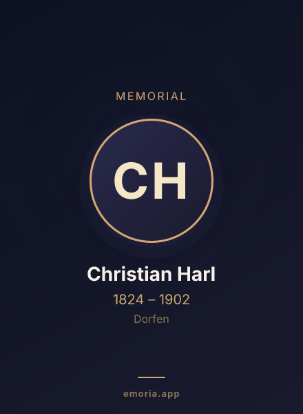 Memorial portrait of Christian Harl