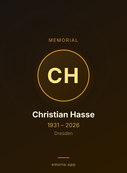 Memorial portrait of Christian Hasse