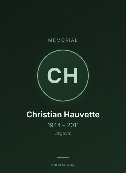 Memorial portrait of Christian Hauvette