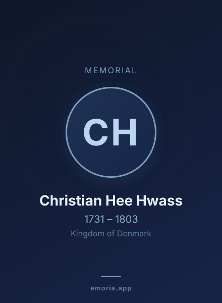 Memorial portrait of Christian Hee Hwass