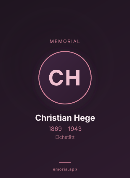 Memorial portrait of Christian Hege