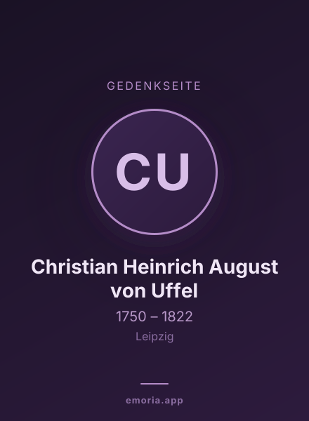 Gedenkportrait von Christian Heinrich August von Uffel