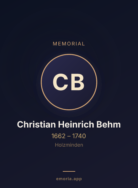 Memorial portrait of Christian Heinrich Behm