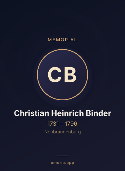 Memorial portrait of Christian Heinrich Binder