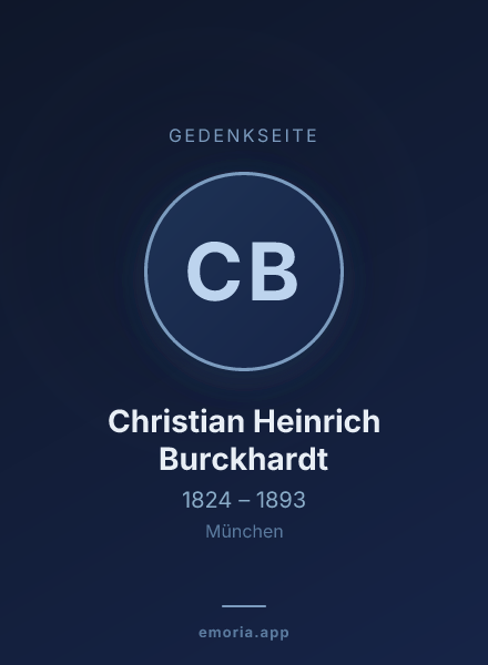 Gedenkportrait von Christian Heinrich Burckhardt