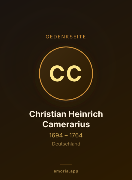 Gedenkportrait von Christian Heinrich Camerarius