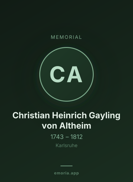 Memorial portrait of Christian Heinrich Gayling von Altheim