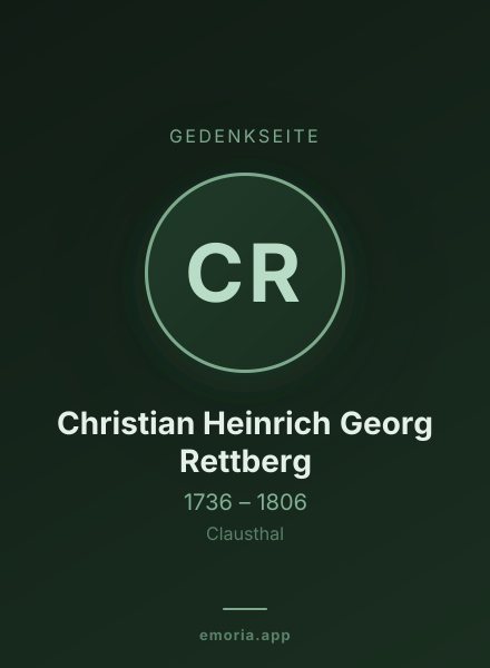Gedenkportrait von Christian Heinrich Georg Rettberg